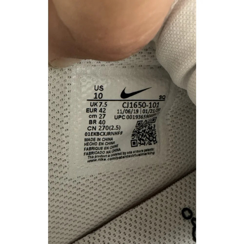 Nike Air Force 1 LX Tear Away White Low Top Womens Sneaker Size 10 CJ1650-101 - Picture 8 of 11